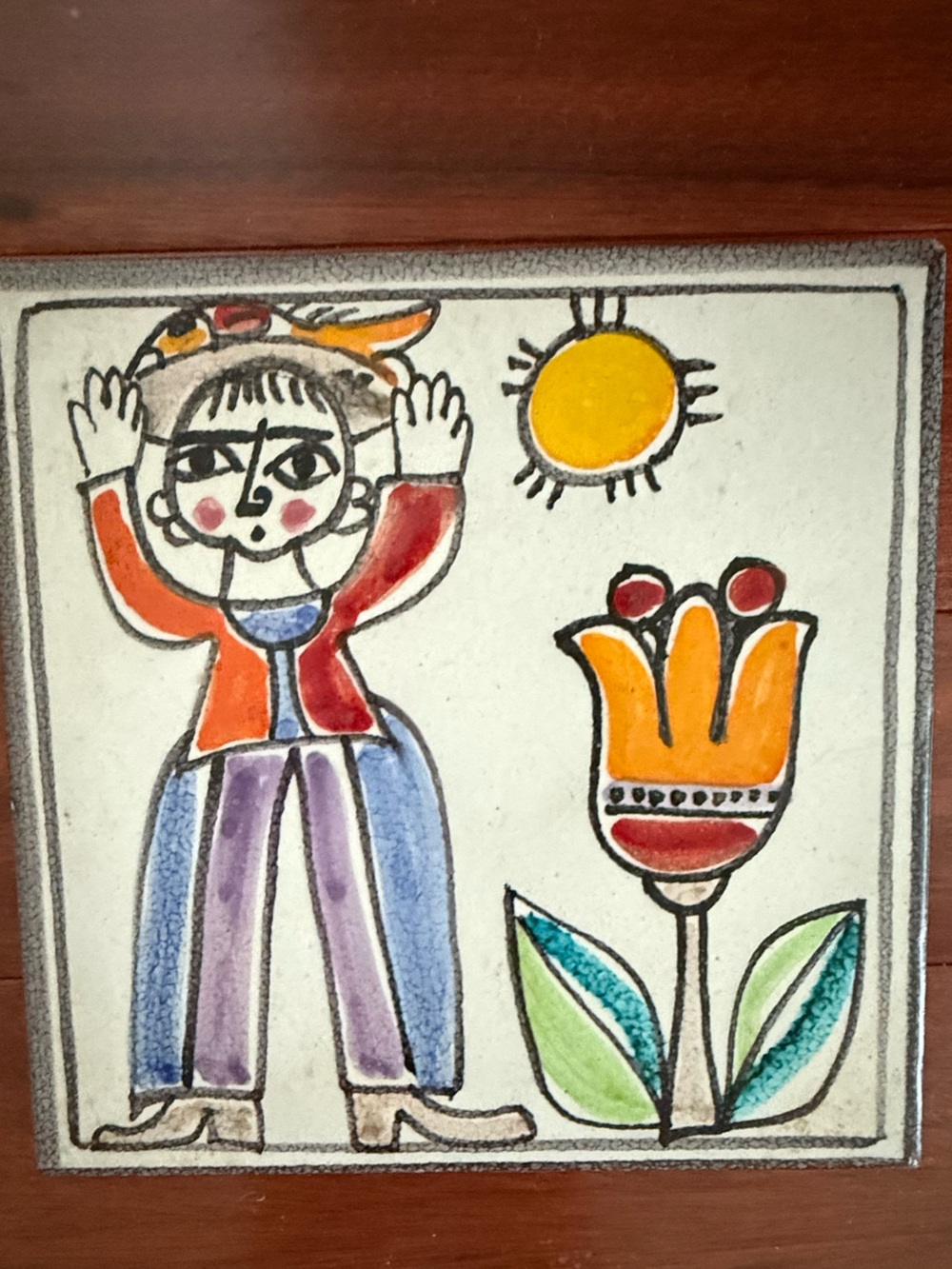 Desimone Sinterizzato Ceramiche Studio Sicily Italy Pottery Tile  7.75"